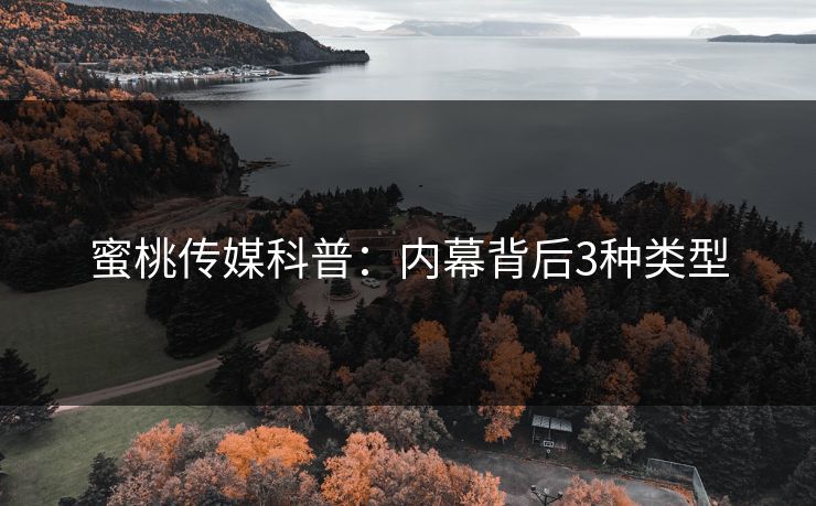 蜜桃传媒科普：内幕背后3种类型