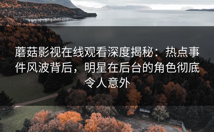 蘑菇影视在线观看深度揭秘：热点事件风波背后，明星在后台的角色彻底令人意外