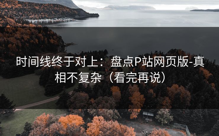 时间线终于对上：盘点P站网页版-真相不复杂（看完再说）